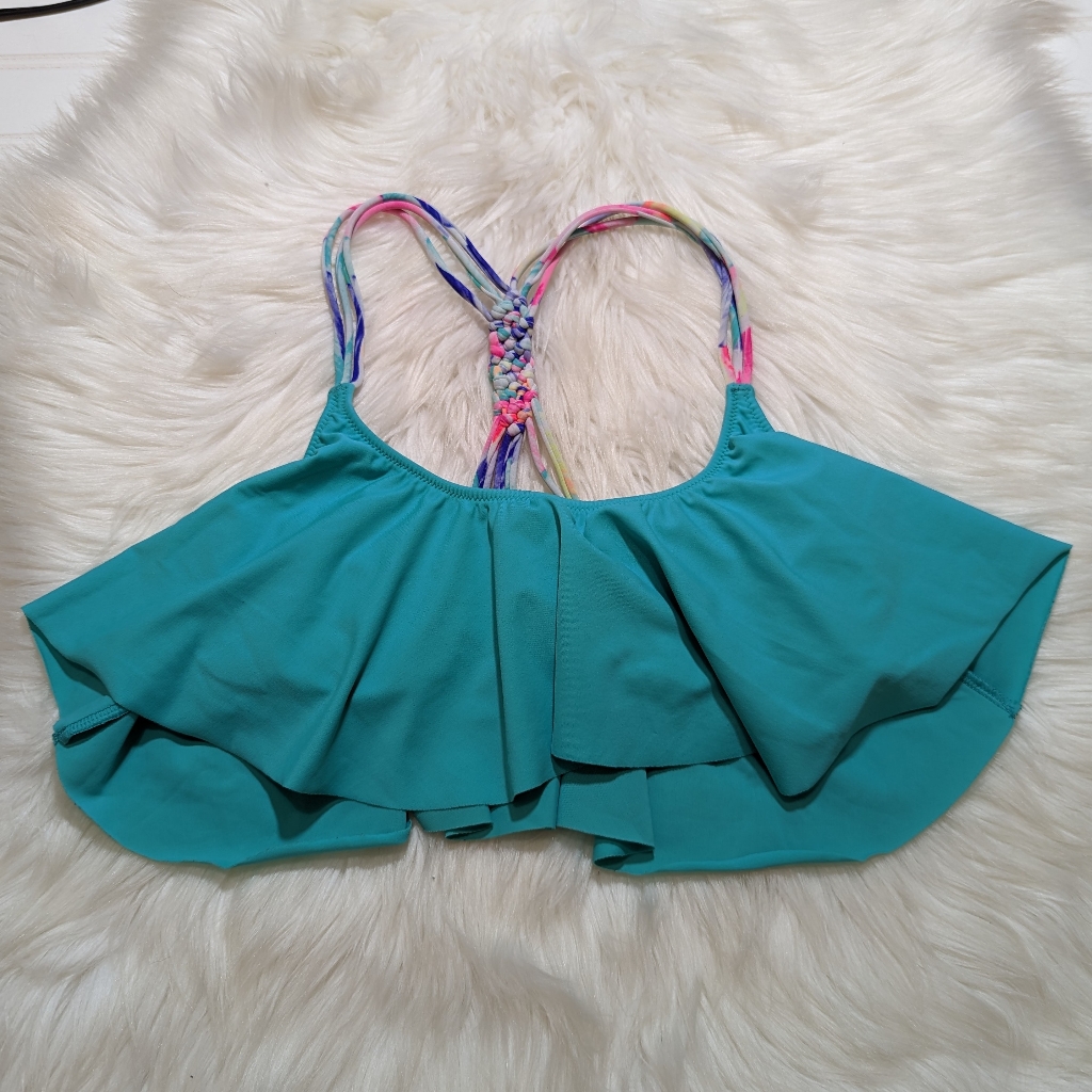 Victoria's Secret Pink Teal Flutter Bikini Top // Size S